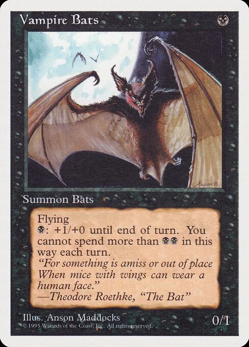 Vampire Bats, carta Magic di tipo Creature — Bat illustrata da Anson Maddocks