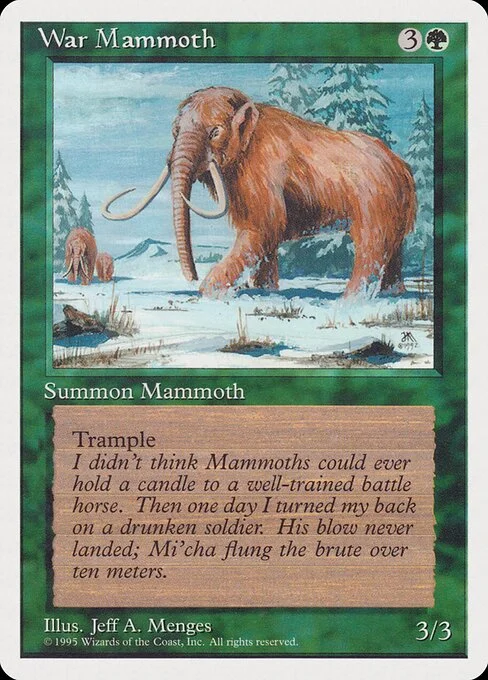 War Mammoth, carta Magic di tipo Creature — Elephant illustrata da Jeff A. Menges