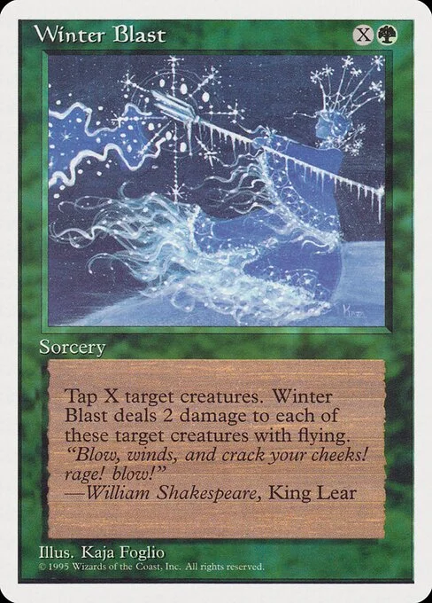 Winter Blast, carta Magic di tipo Sorcery illustrata da Kaja Foglio