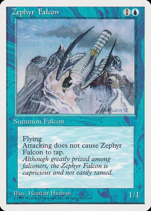 Zephyr Falcon, carta Magic di tipo Creature — Bird illustrata da Heather Hudson