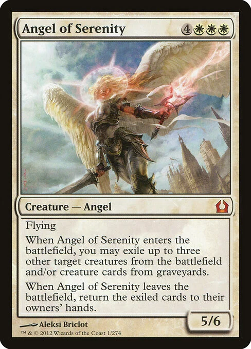 Angel of Serenity, carta Magic di tipo Creature — Angel illustrata da Aleksi Briclot