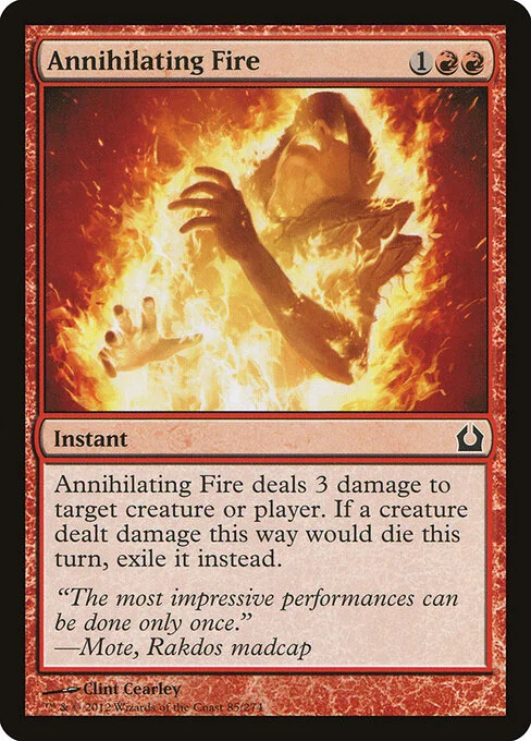 Annihilating Fire, carta Magic di tipo Instant illustrata da Clint Cearley