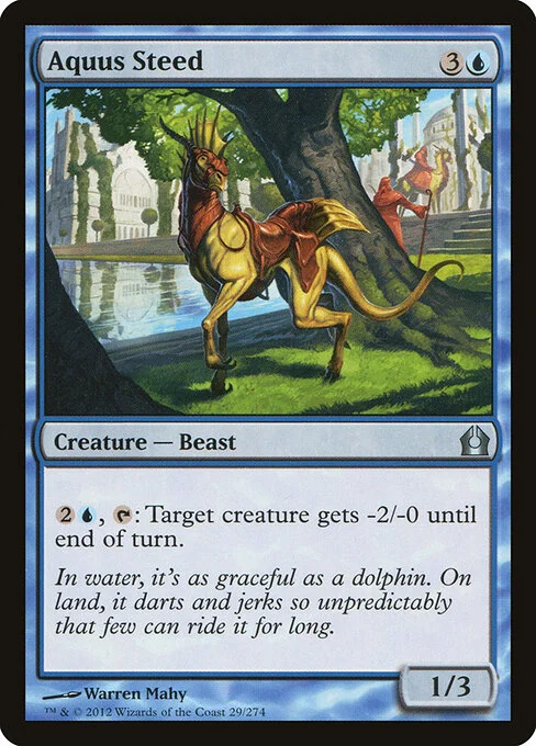 Aquus Steed, carta Magic di tipo Creature — Beast illustrata da Warren Mahy
