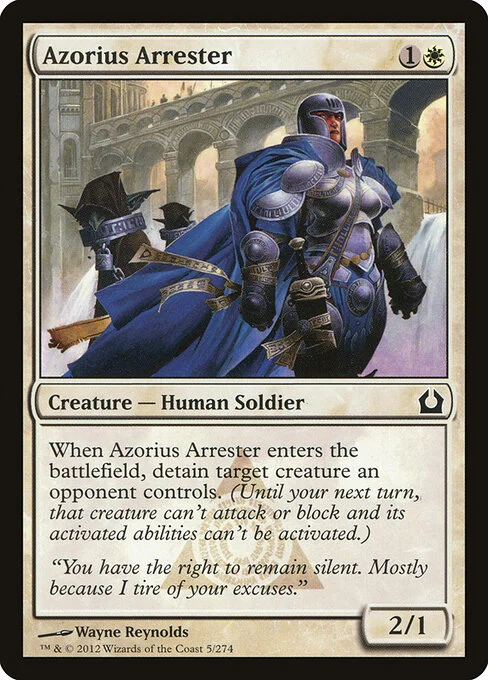 Azorius Arrester, carta Magic di tipo Creature — Human Soldier illustrata da Wayne Reynolds