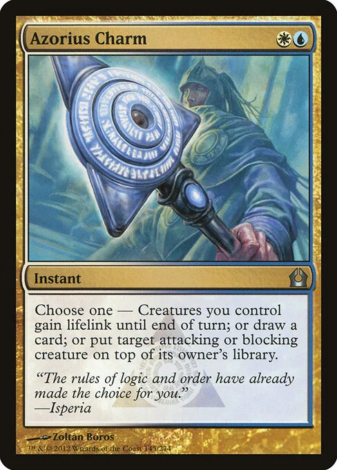 Azorius Charm, carta Magic di tipo Instant illustrata da Zoltan Boros