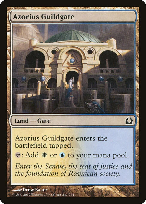 Azorius Guildgate, carta Magic di tipo Land — Gate illustrata da Drew Baker