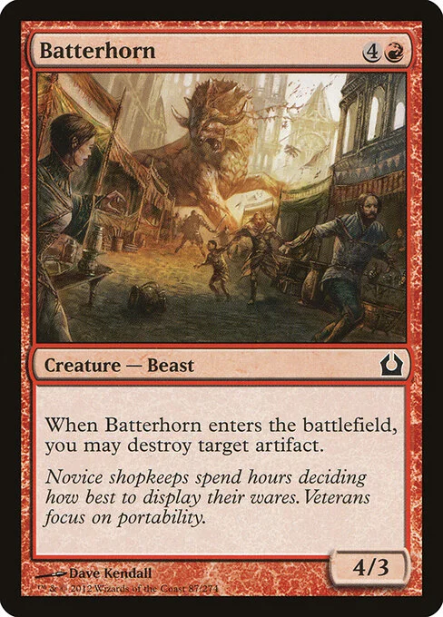 Batterhorn, carta Magic di tipo Creature — Beast illustrata da Dave Kendall