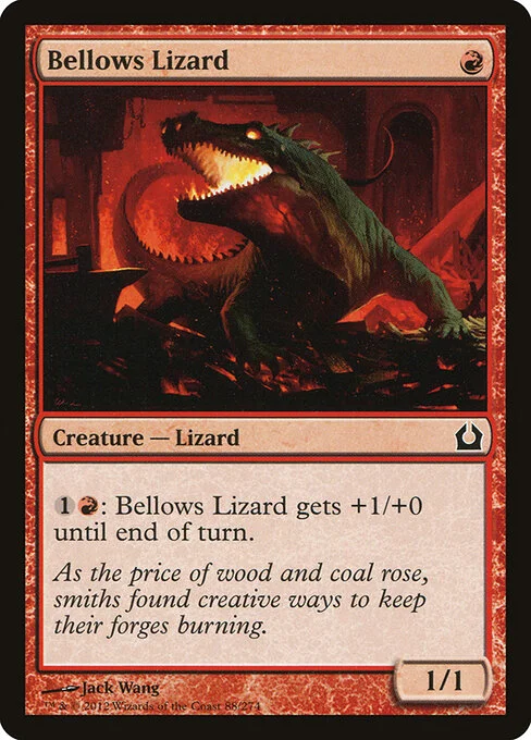 Bellows Lizard, carta Magic di tipo Creature — Lizard illustrata da Jack Wang