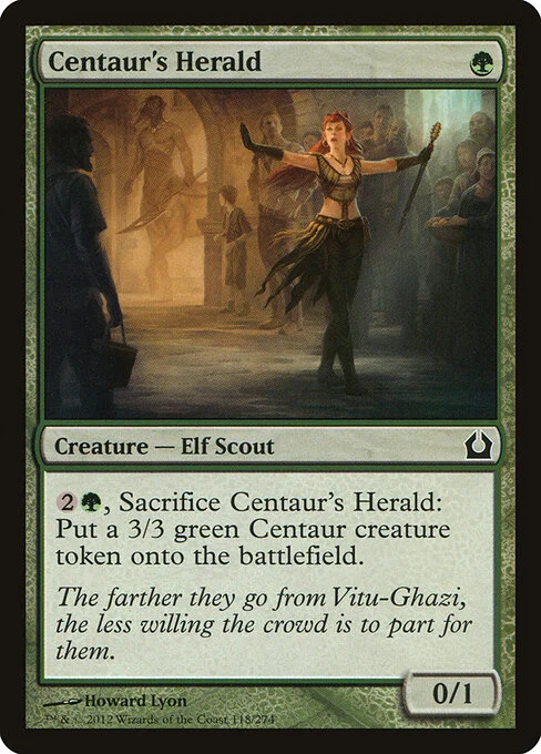 Centaur's Herald, carta Magic di tipo Creature — Elf Scout illustrata da Howard Lyon