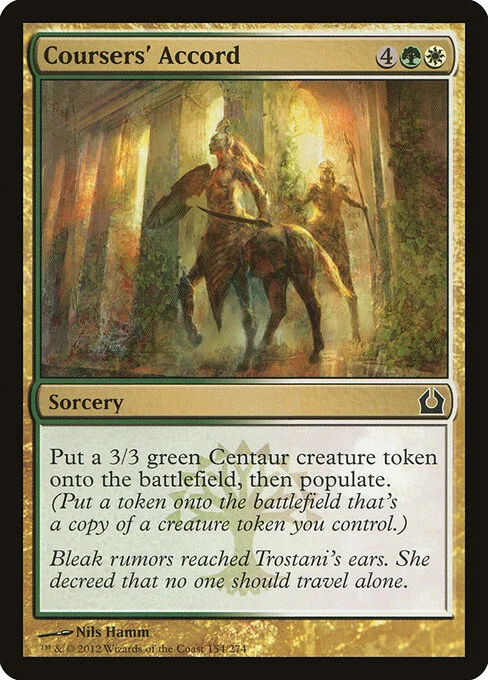 Coursers' Accord, carta Magic di tipo Sorcery illustrata da Nils Hamm