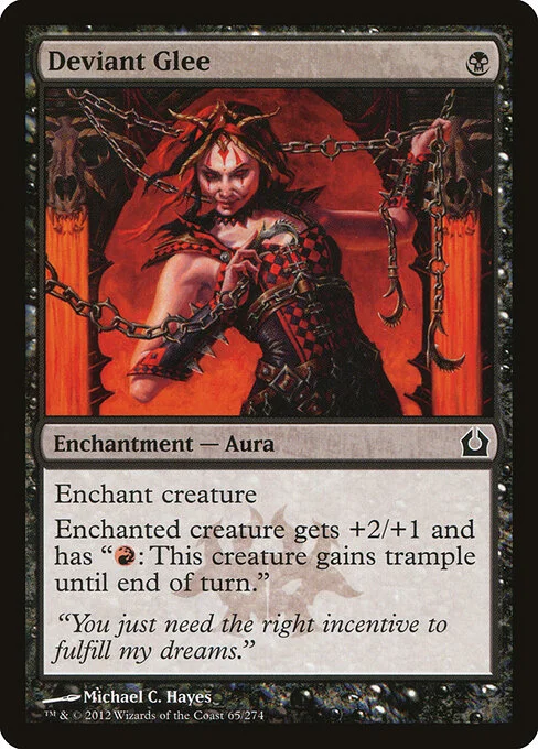 Deviant Glee, carta Magic di tipo Enchantment — Aura illustrata da Michael C. Hayes