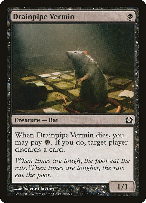 Drainpipe Vermin, carta Magic di tipo Creature — Rat illustrata da Trevor Claxton