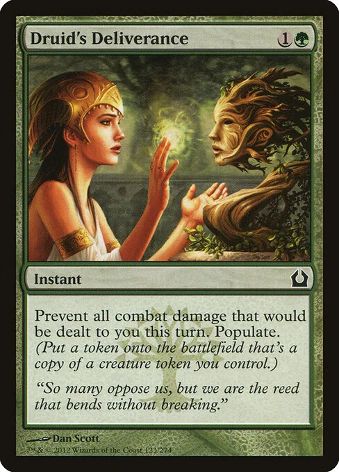 Druid's Deliverance, carta Magic di tipo Instant illustrata da Dan Murayama Scott