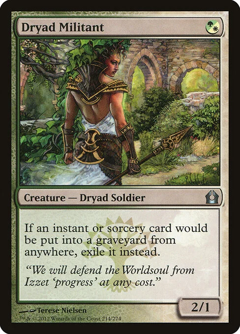 Dryad Militant, carta Magic di tipo Creature — Dryad Soldier illustrata da Terese Nielsen
