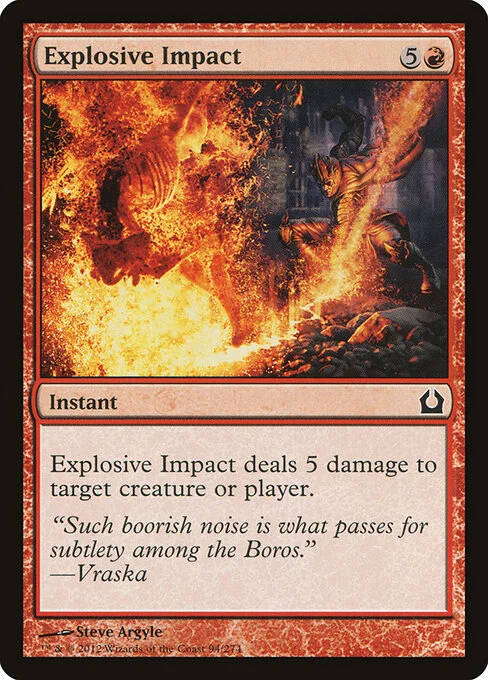 Explosive Impact, carta Magic di tipo Instant illustrata da Steve Argyle