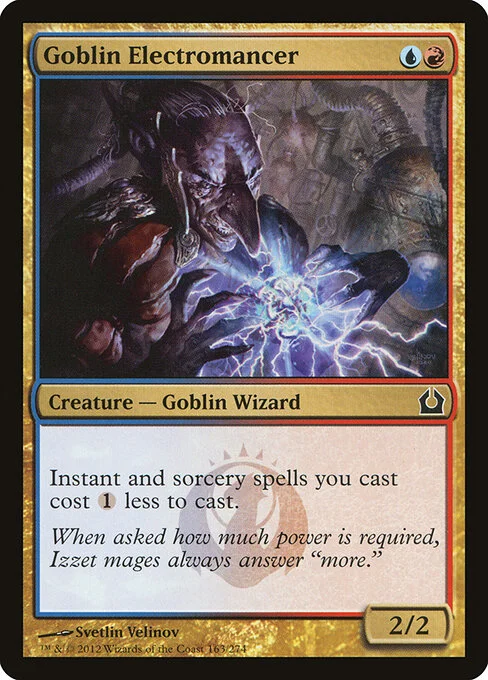 Goblin Electromancer, carta Magic di tipo Creature — Goblin Wizard illustrata da Svetlin Velinov