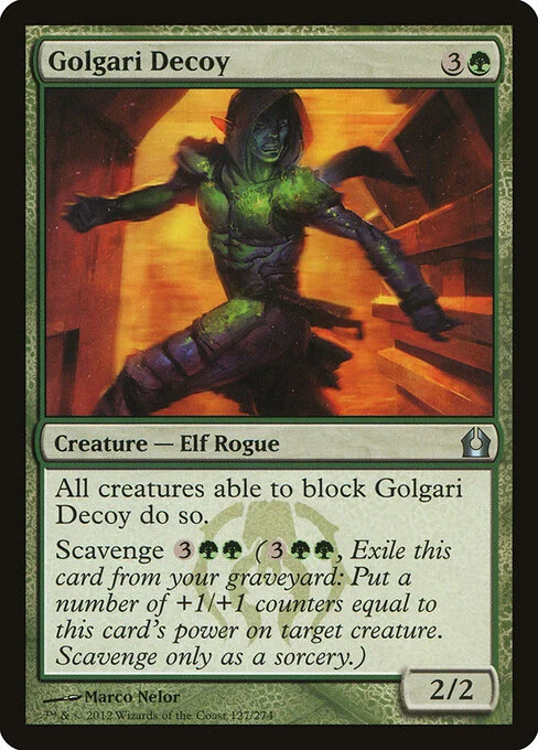Golgari Decoy, carta Magic di tipo Creature — Elf Rogue illustrata da Marco Nelor