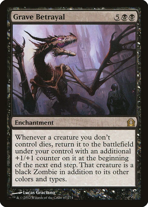 Grave Betrayal, carta Magic di tipo Enchantment illustrata da Lucas Graciano