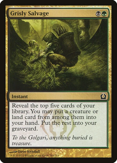 Grisly Salvage, carta Magic di tipo Instant illustrata da Dave Kendall
