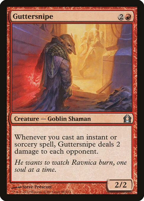 Guttersnipe, carta Magic di tipo Creature — Goblin Shaman illustrata da Steve Prescott