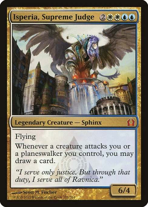 Isperia, Supreme Judge, carta Magic di tipo Legendary Creature — Sphinx illustrata da Scott M. Fischer