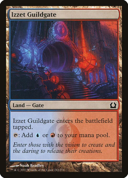 Izzet Guildgate, carta Magic di tipo Land — Gate illustrata da Noah Bradley