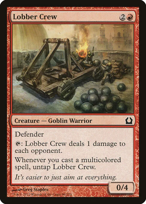 Lobber Crew, carta Magic di tipo Creature — Goblin Warrior illustrata da Greg Staples