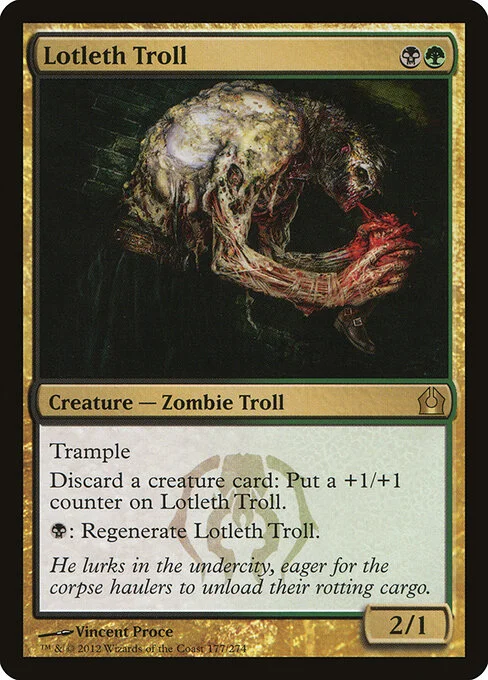 Lotleth Troll, carta Magic di tipo Creature — Zombie Troll illustrata da Vincent Proce