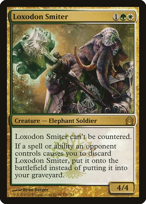 Loxodon Smiter, carta Magic di tipo Creature — Elephant Soldier illustrata da Ryan Barger