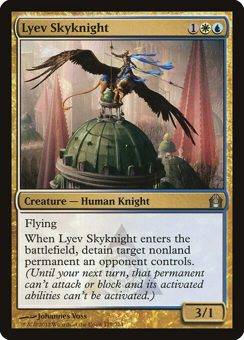 Lyev Skyknight, carta Magic di tipo Creature — Human Knight illustrata da Johannes Voss