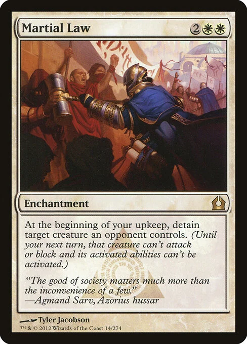 Martial Law, carta Magic di tipo Enchantment illustrata da Tyler Jacobson
