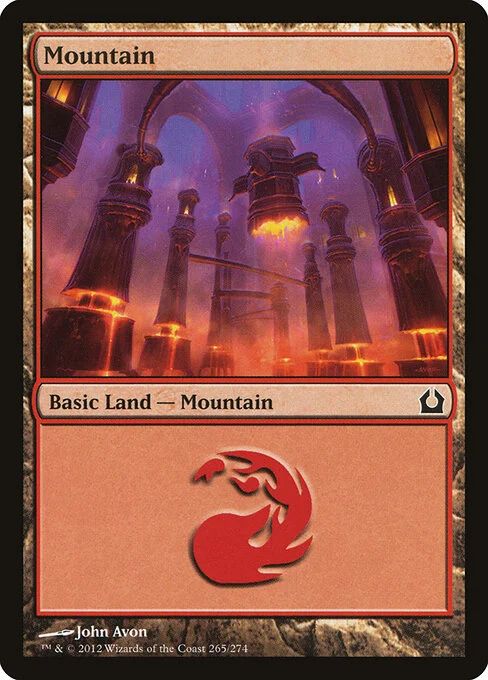Mountain, carta Magic di tipo Basic Land — Mountain illustrata da John Avon