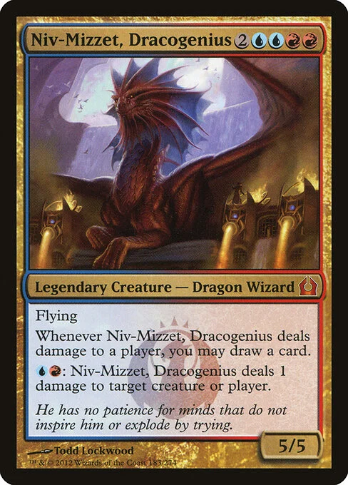 Niv-Mizzet, Dracogenius, carta Magic di tipo Legendary Creature — Dragon Wizard illustrata da Todd Lockwood