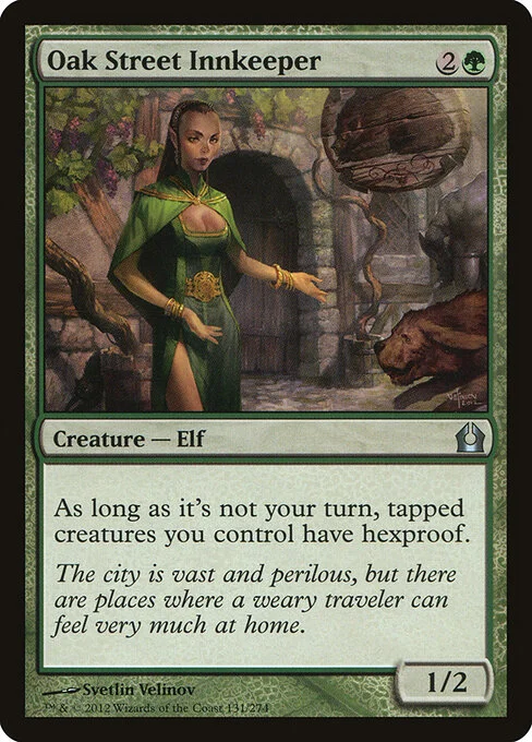 Oak Street Innkeeper, carta Magic di tipo Creature — Elf illustrata da Svetlin Velinov