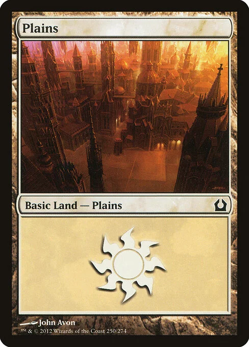 Plains, carta Magic di tipo Basic Land — Plains illustrata da John Avon