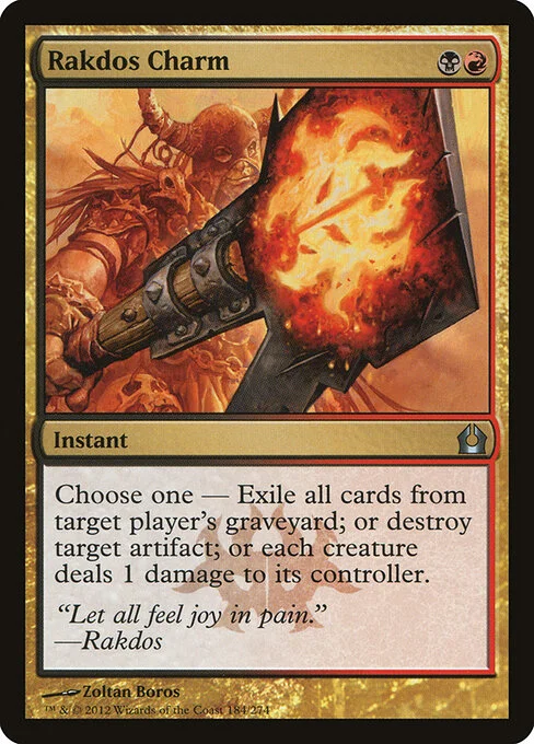 Rakdos Charm, carta Magic di tipo Instant illustrata da Zoltan Boros