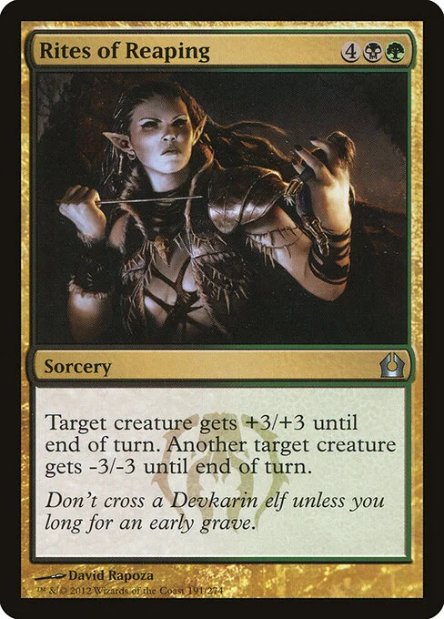Rites of Reaping, carta Magic di tipo Sorcery illustrata da David Rapoza