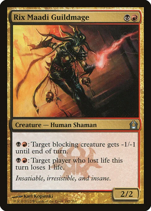Rix Maadi Guildmage, carta Magic di tipo Creature — Human Shaman illustrata da Karl Kopinski