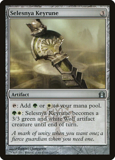 Selesnya Keyrune, carta Magic di tipo Artifact illustrata da Daniel Ljunggren