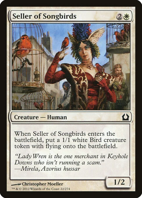 Seller of Songbirds, carta Magic di tipo Creature — Human illustrata da Christopher Moeller