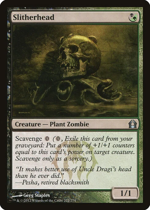 Slitherhead, carta Magic di tipo Creature — Plant Zombie illustrata da Greg Staples