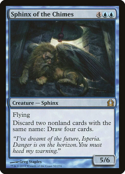 Sphinx of the Chimes, carta Magic di tipo Creature — Sphinx illustrata da Greg Staples