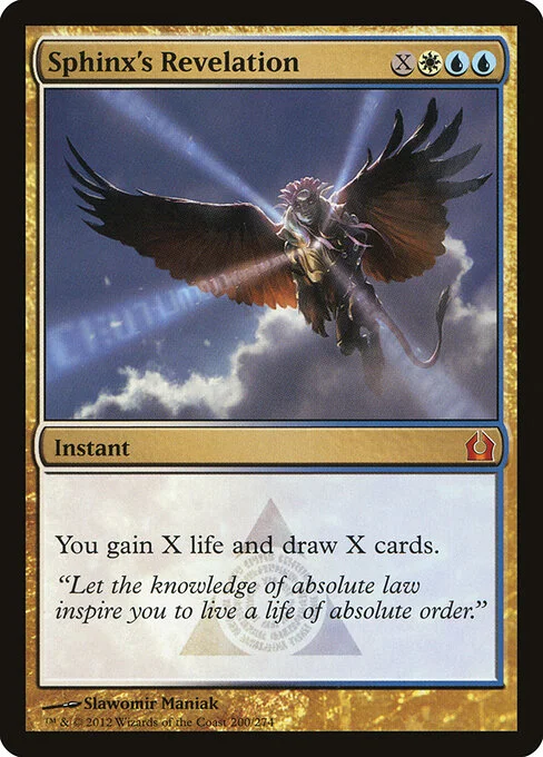 Sphinx's Revelation, carta Magic di tipo Instant illustrata da Slawomir Maniak