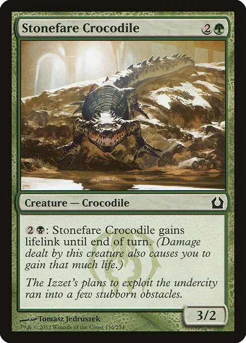 Stonefare Crocodile, carta Magic di tipo Creature — Crocodile illustrata da Tomasz Jedruszek