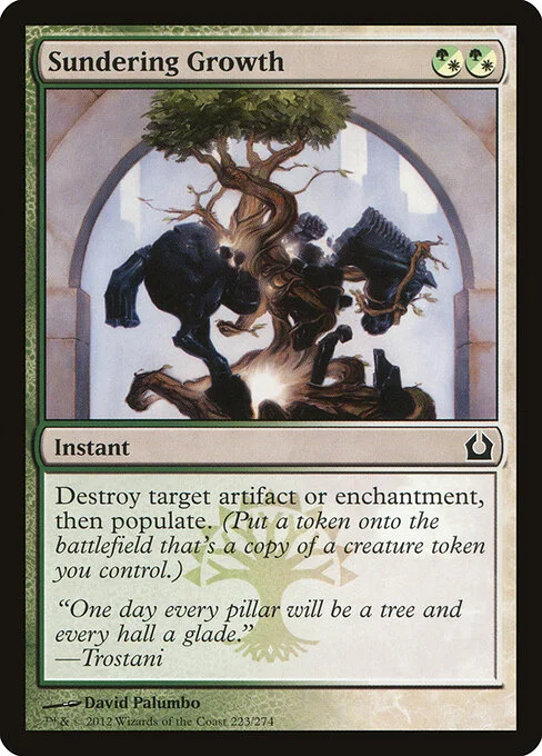 Sundering Growth, carta Magic di tipo Instant illustrata da David Palumbo