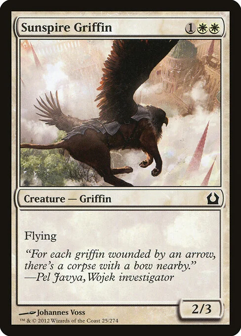 Sunspire Griffin, carta Magic di tipo Creature — Griffin illustrata da Johannes Voss