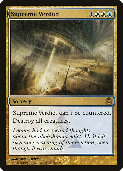 Supreme Verdict, carta Magic di tipo Sorcery illustrata da Sam Burley