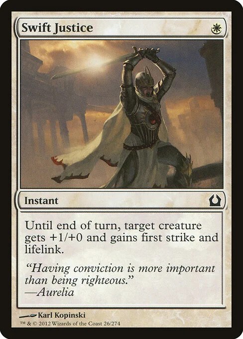 Swift Justice, carta Magic di tipo Instant illustrata da Karl Kopinski