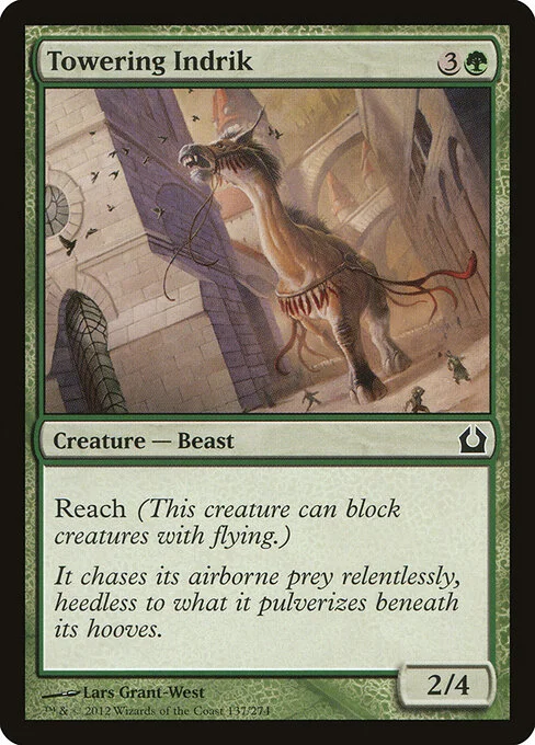 Towering Indrik, carta Magic di tipo Creature — Beast illustrata da Lars Grant-West