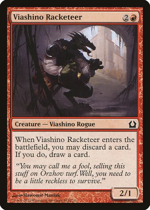 Viashino Racketeer, carta Magic di tipo Creature — Lizard Rogue illustrata da Slawomir Maniak